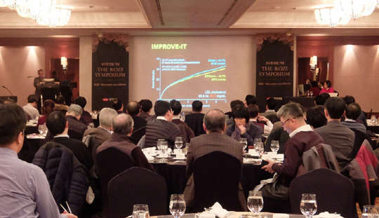 지난 21일 서울 그랜드 인터컨티넨탈 호텔에서 '로수젯' 심포지엄이 진행됐다.(사진 한미약품 제공)